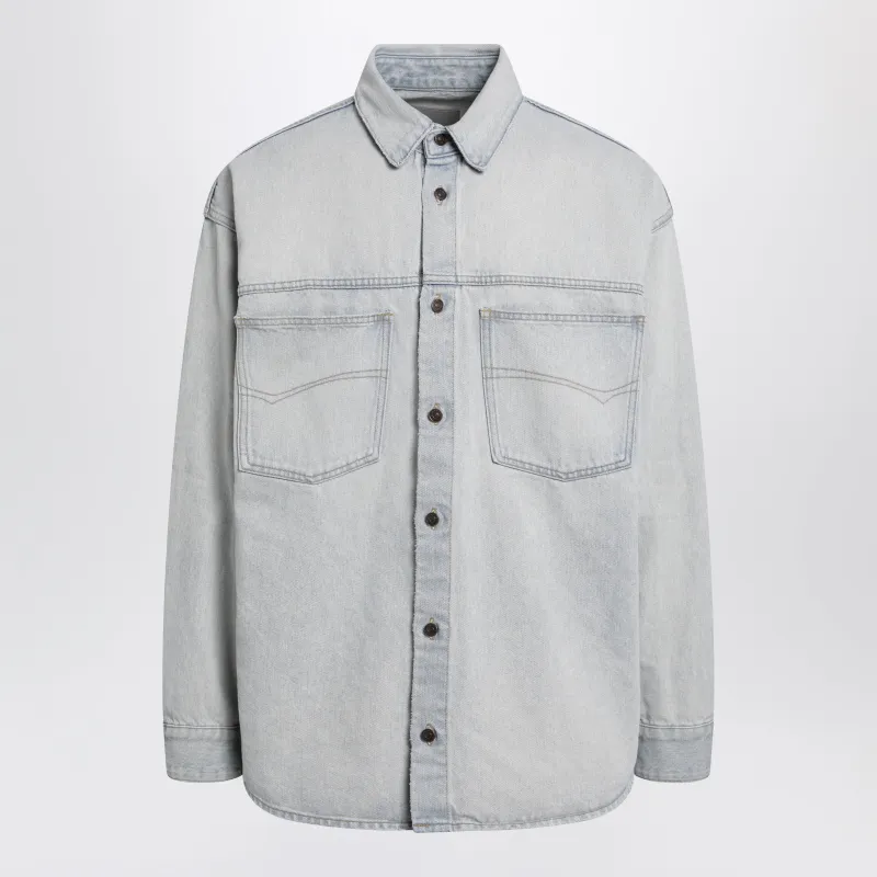 Light Blue Cotton Denim Shirt made by Balenciaga