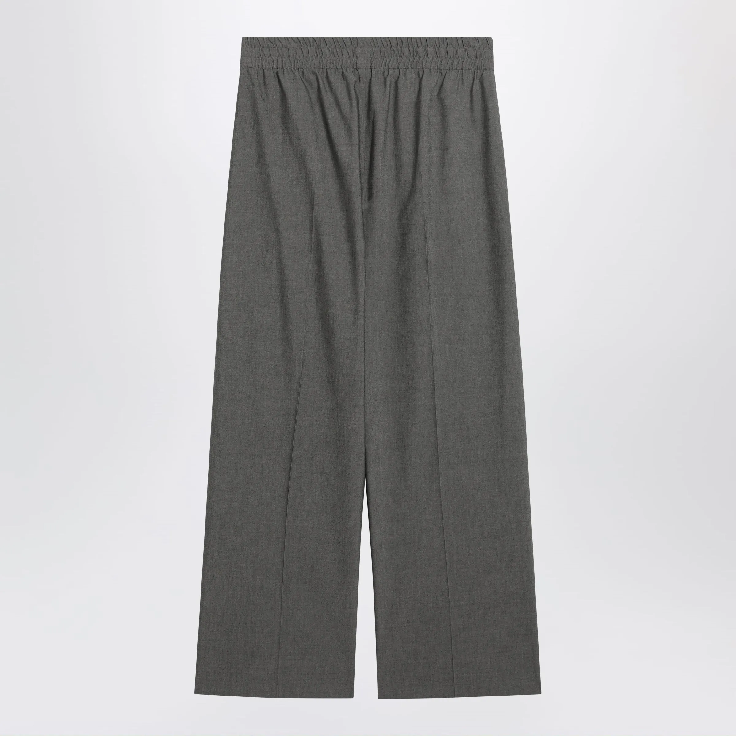 Grey Wide-Leg Trousers In Wool Blend sold by Wanan Luxury product image thumbnail 2