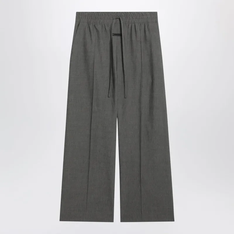 Grey Wide-Leg Trousers In Wool Blend made by Fear of God