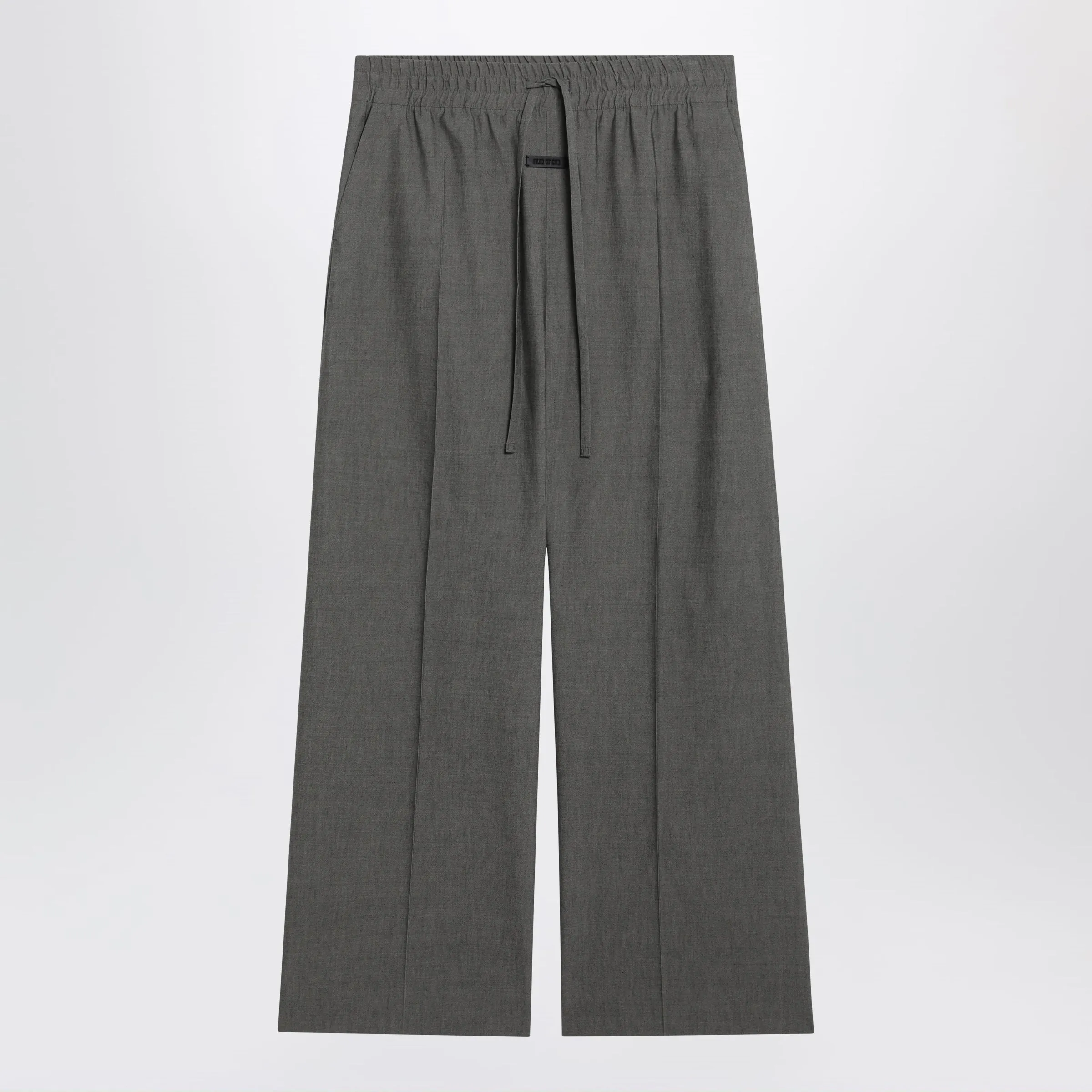 Grey Wide-Leg Trousers In Wool Blend sold by Wanan Luxury