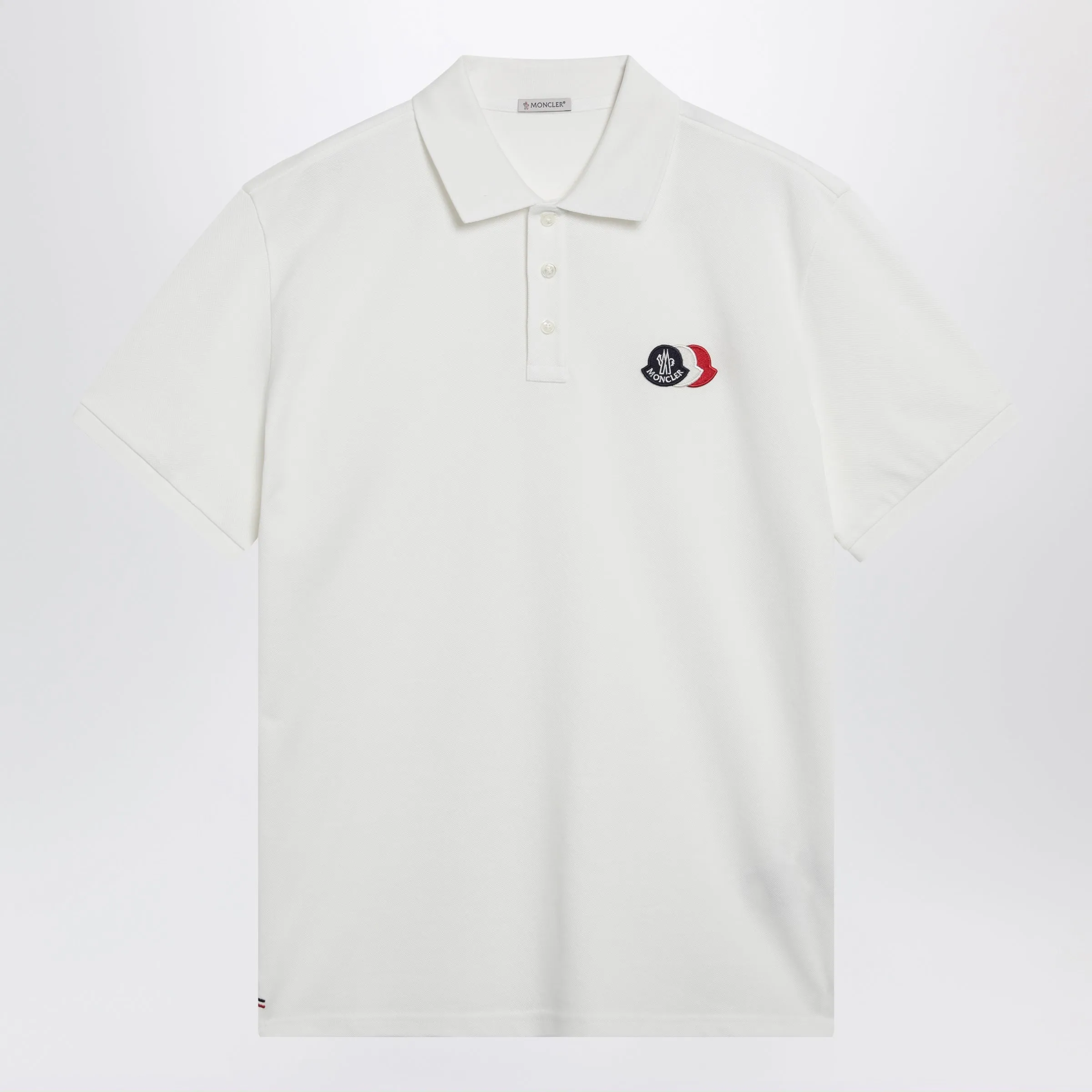 White Cotton Polo Shirt With Triple Crest Logo Patch sold by Wanan Luxury