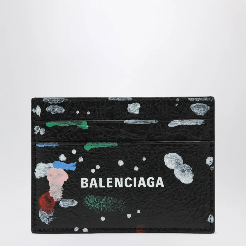 Cash Leather Card Holder With Painter’s Print made by Balenciaga