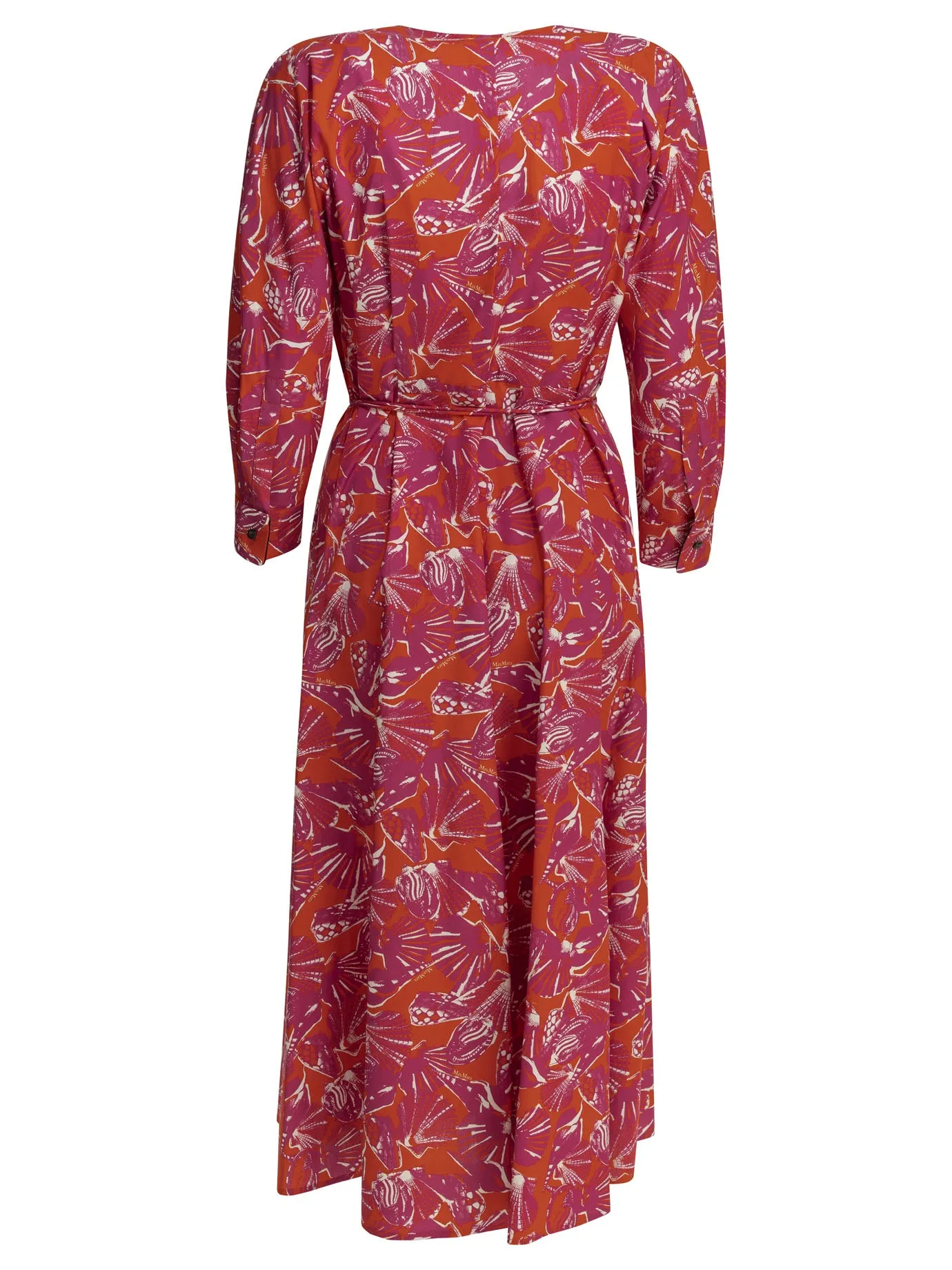 Floral A-Line Midi Dress Dresses Fuchsia sold by Wanan Luxury product image thumbnail 2