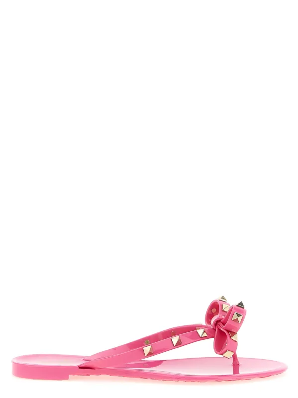 Rockstud Sandals Fuchsia made by Valentino Garavani