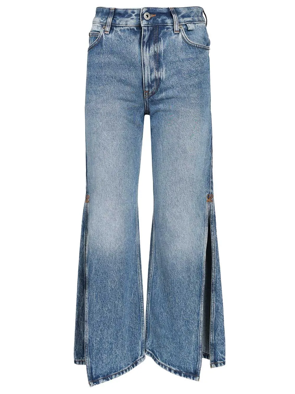 Slit Trousers Jeans Blue sold by Wanan Luxury