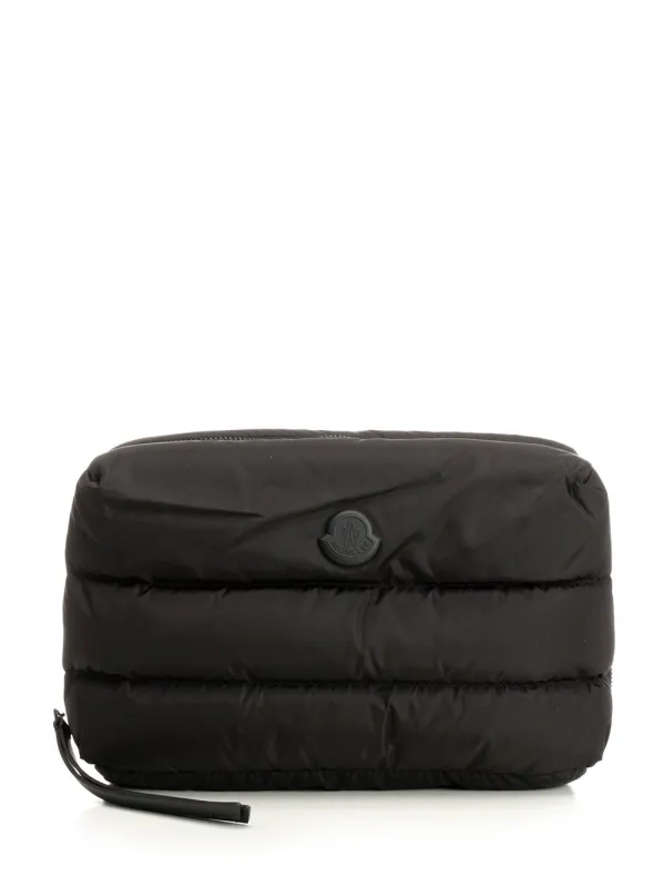 Caradoc Quilted Beauty Case Small Leather Goods Black made by Moncler