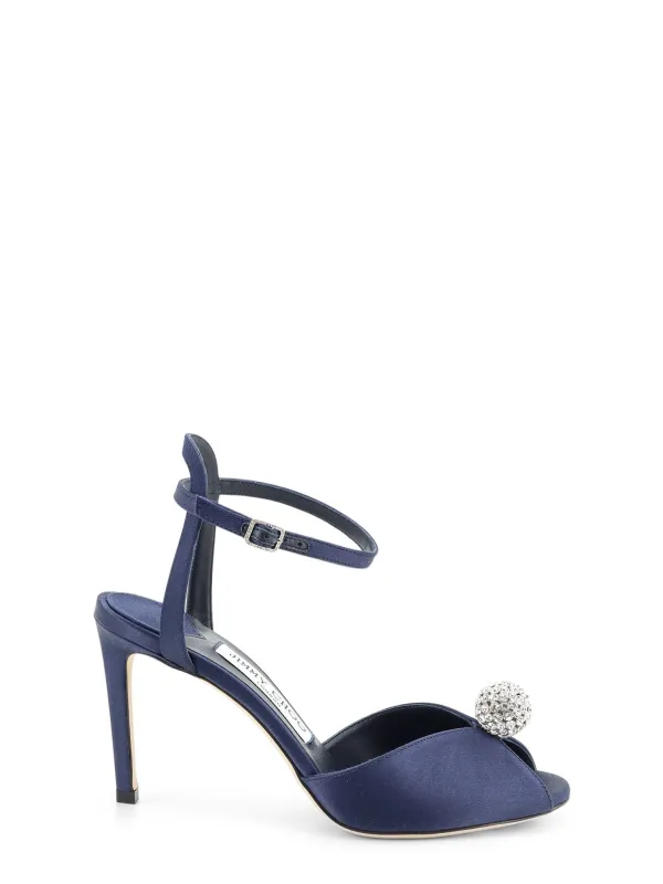 Sacora Satin Sandals With Crystal Detail made by Jimmy Choo