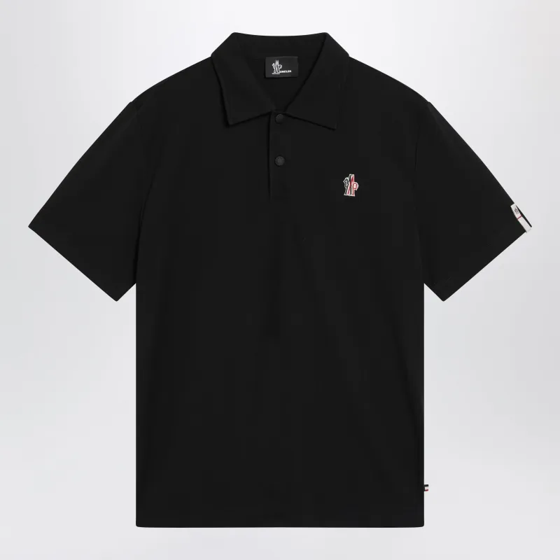 Black Polo Shirt With Logo Patch made by Moncler
