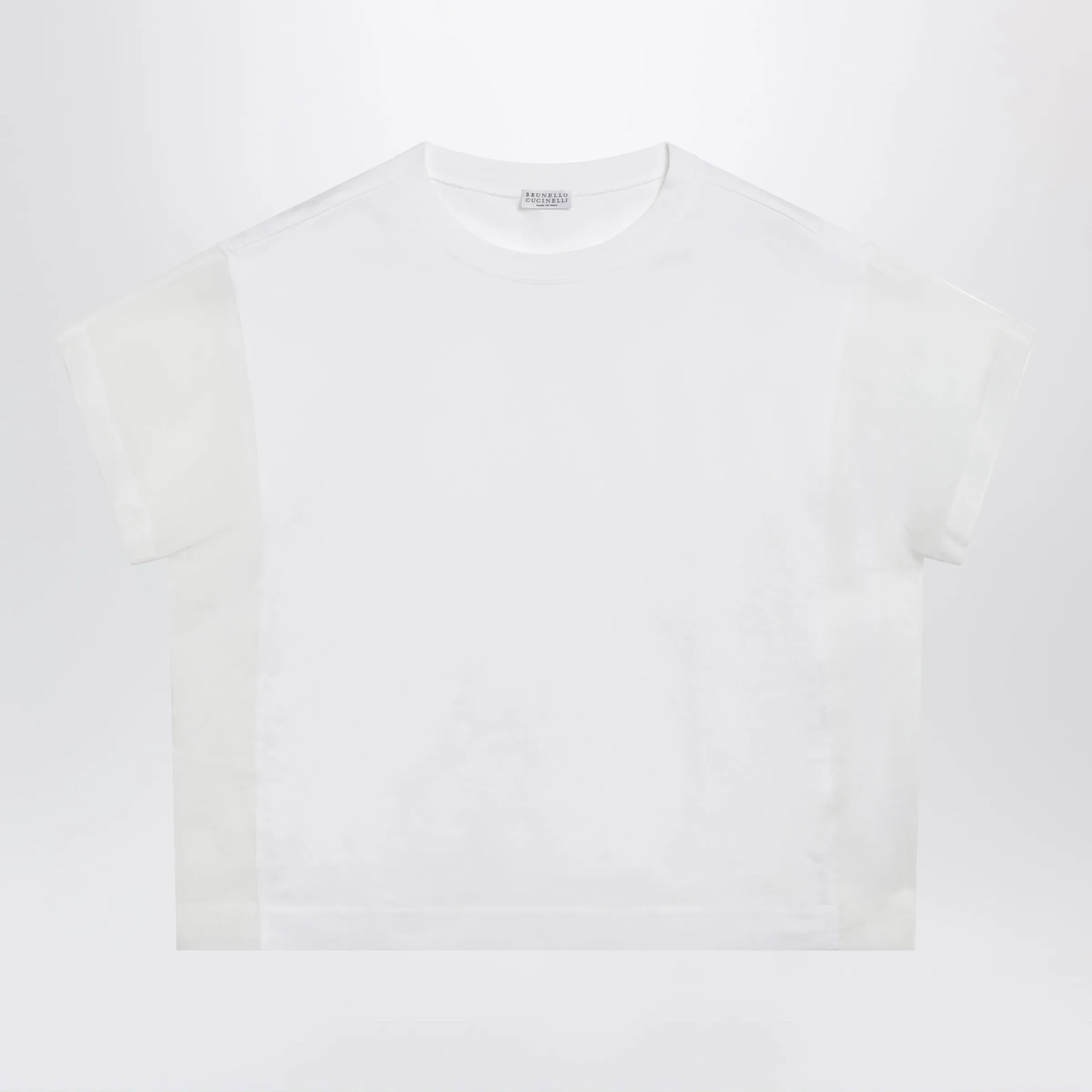 T-Shirt In Cotton Jersey And Organza In White sold by Wanan Luxury