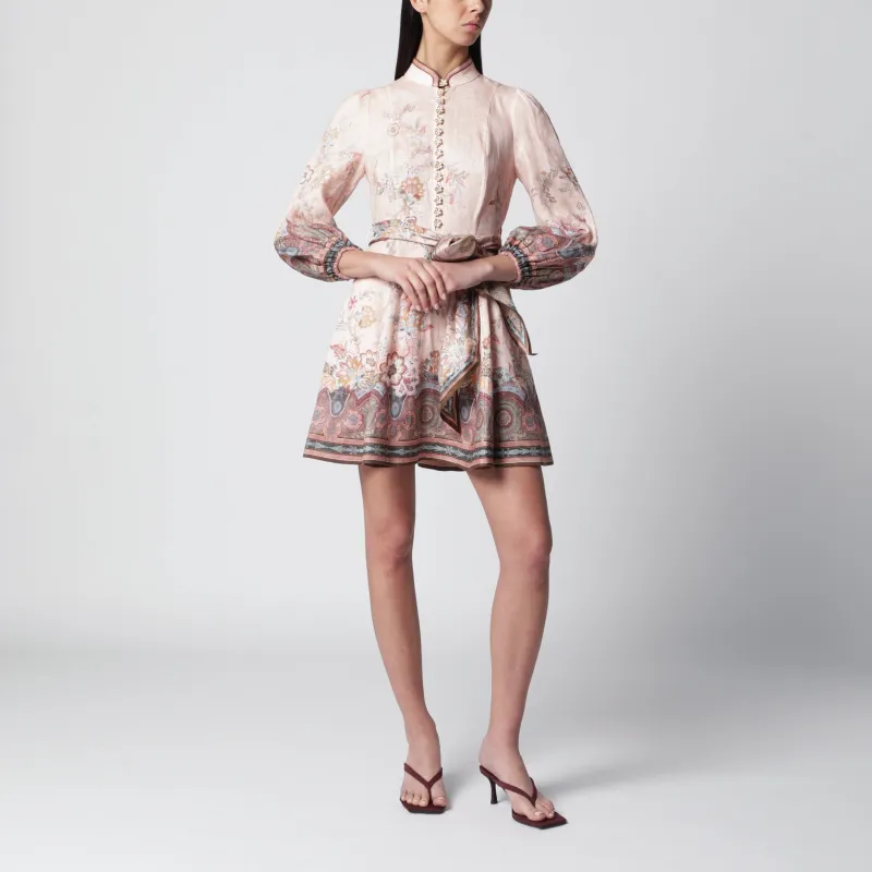 Pink Paisley Alchemy Mini Dress made by Zimmermann