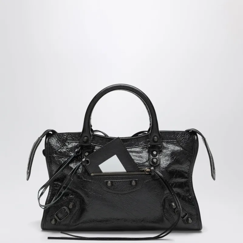 Small Le City Handbag In Arena Lambskin Black made by Balenciaga