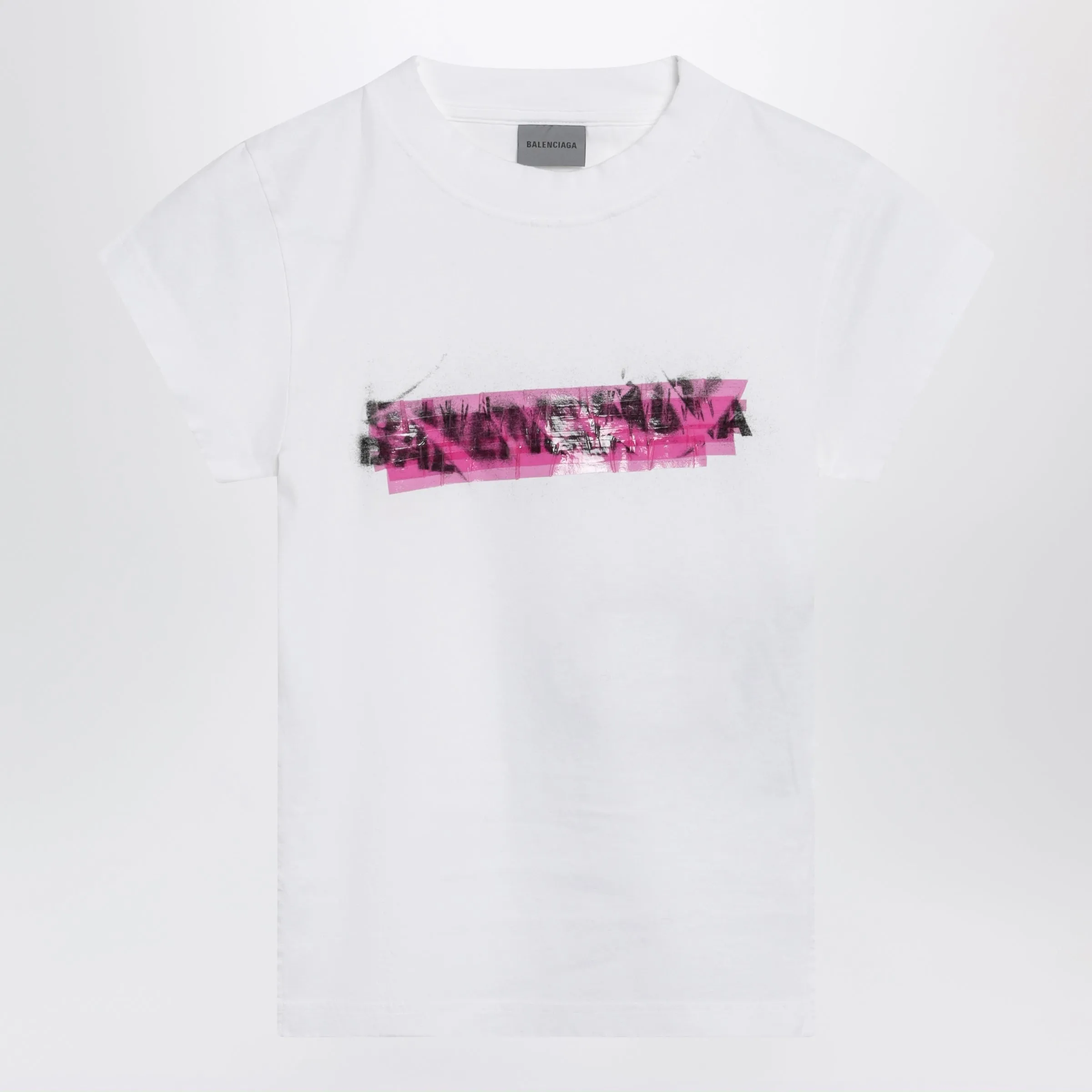 Messy Spray T-Shirt With Cut-Out Back In White Cotton sold by Wanan Luxury