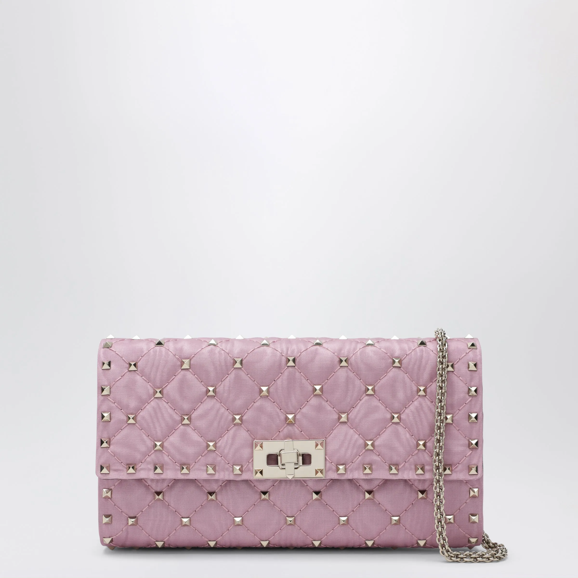 Pink Rockstud Spike Crossbody Bag sold by Wanan Luxury