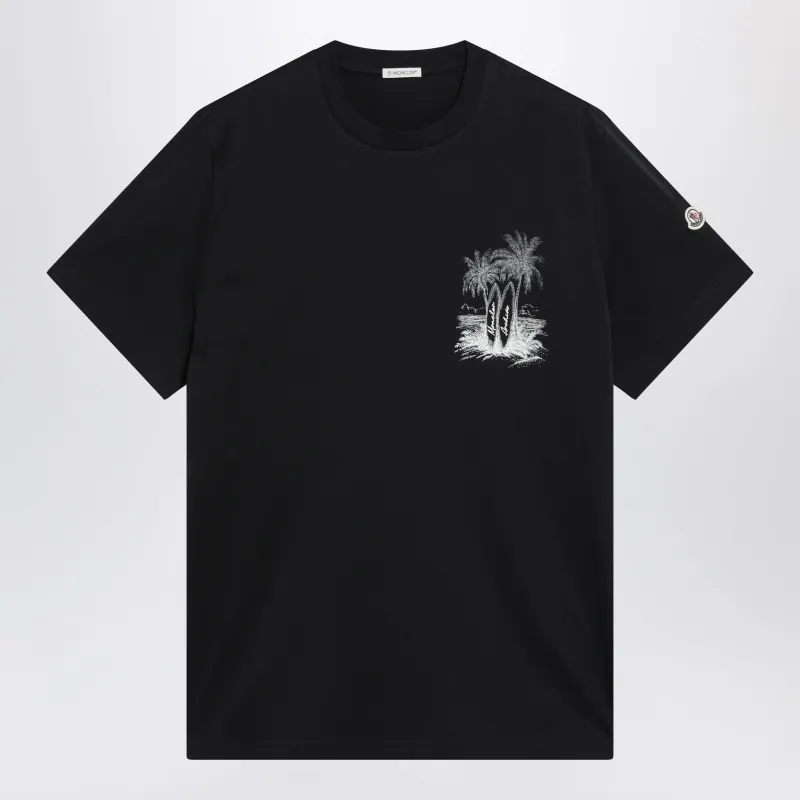 Navy Blue T-Shirt With Logo Print made by Moncler