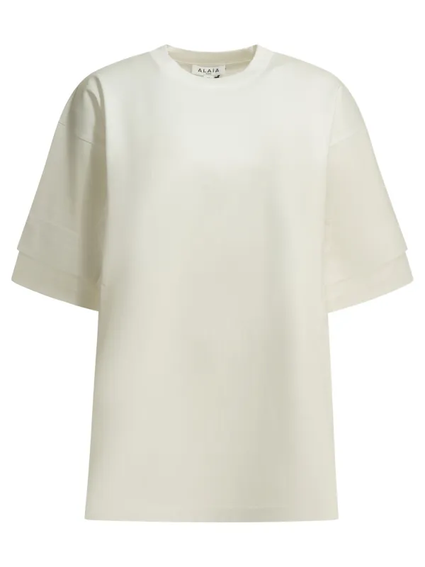 Crew-Neck T-Shirt T-Shirts White made by Alaia