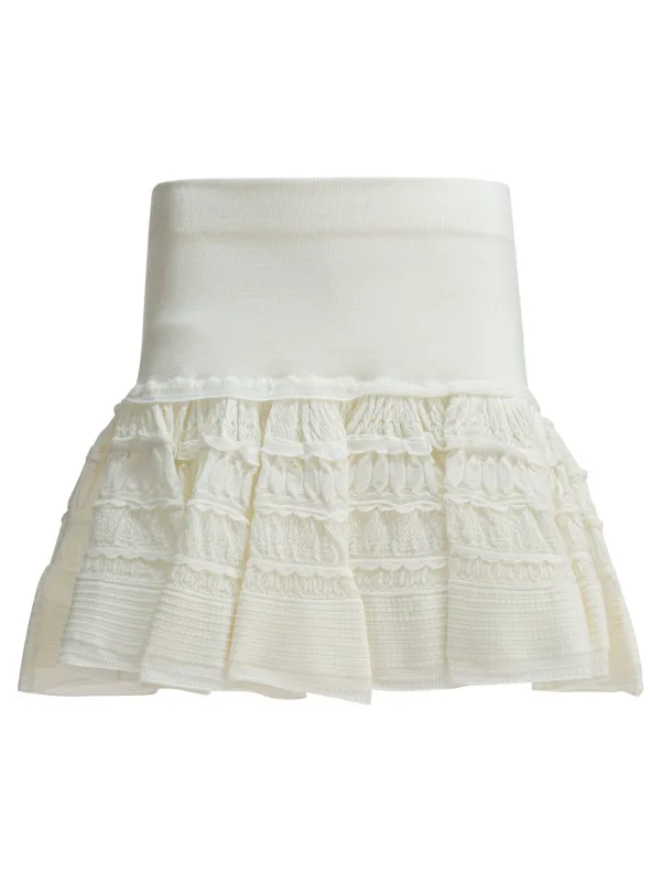 Miniskirt With Ruffles Skirts White made by Alaia