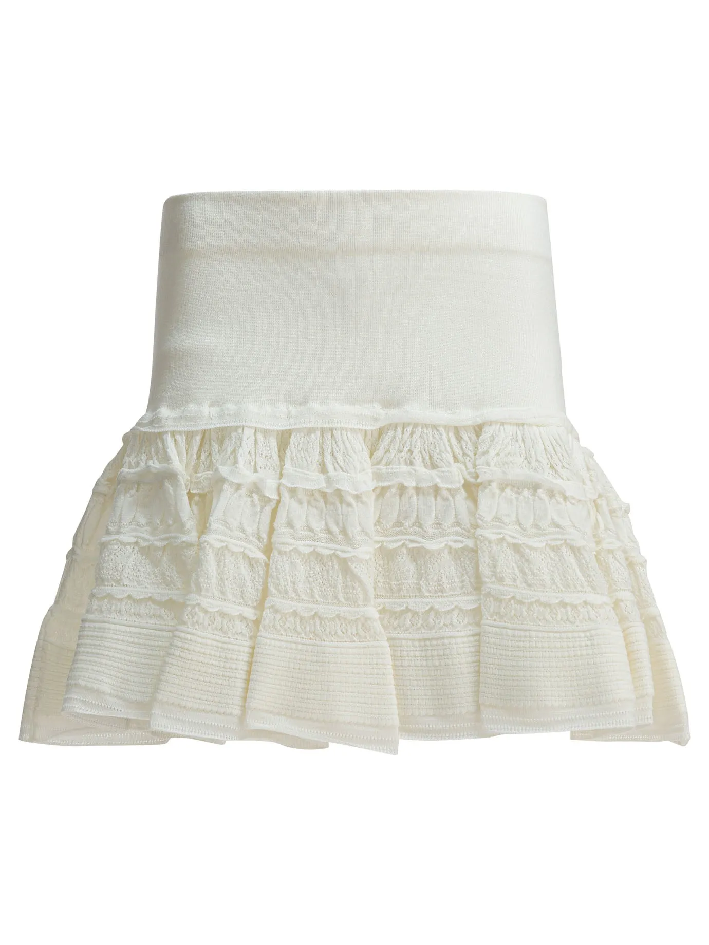 Miniskirt With Ruffles Skirts White sold by Wanan Luxury