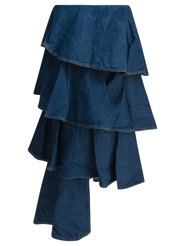 Spiral Skirt Skirts Blue made by Alaia