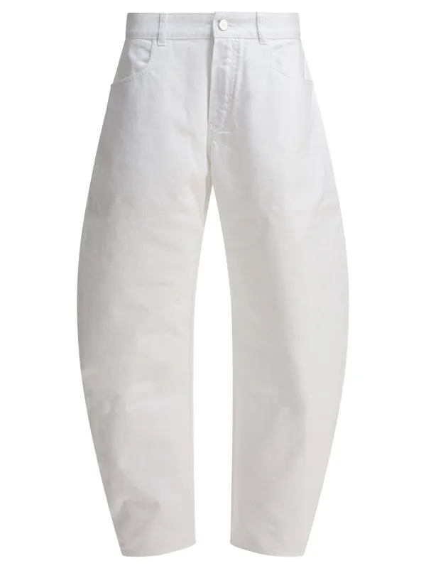 Low Waist Rounded Jeans White made by Alaia