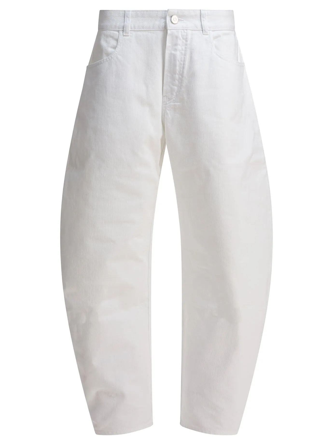 Low Waist Rounded Jeans White sold by Wanan Luxury