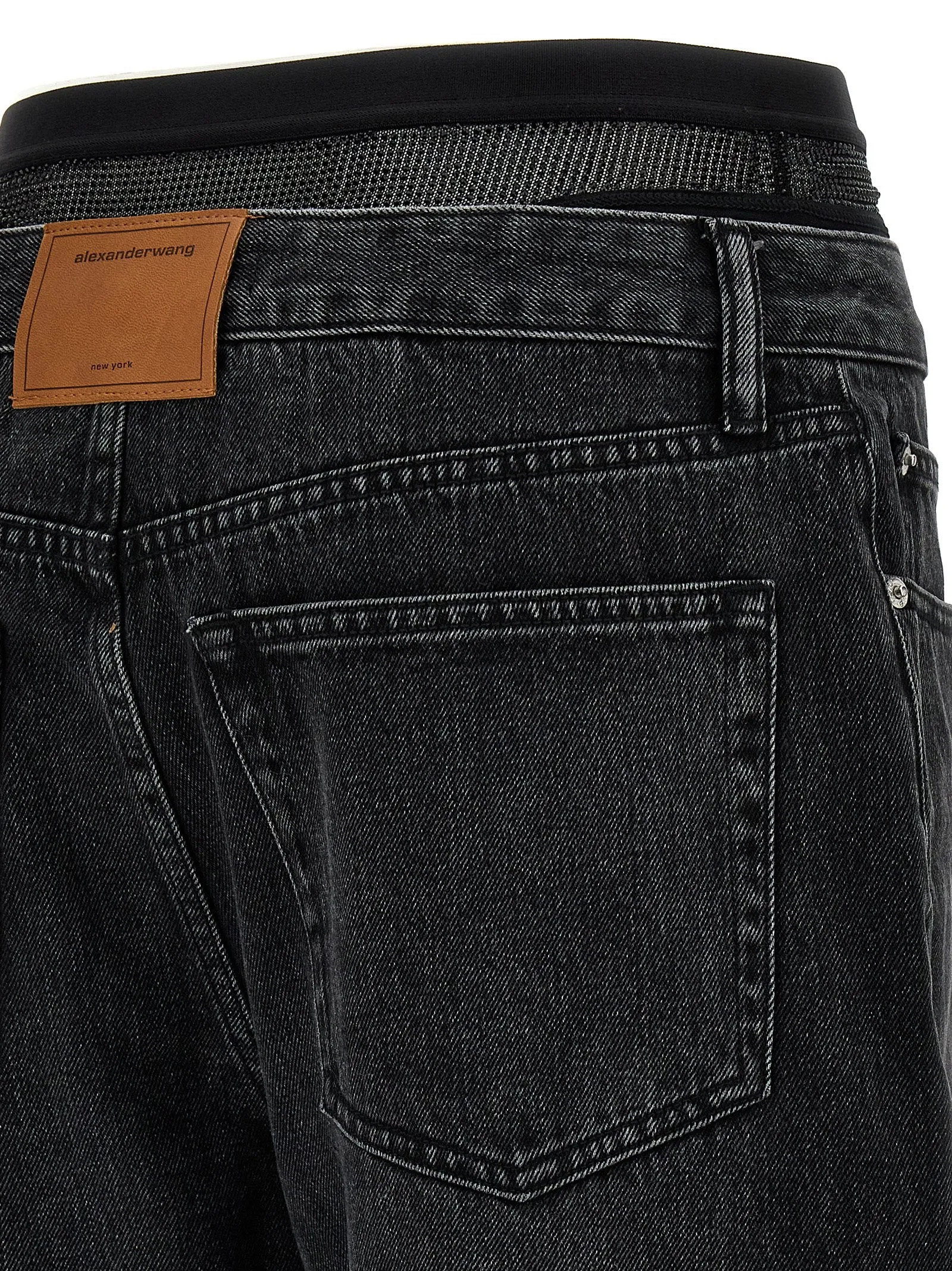 Slit Hem Prestyle Hotfix Mesh Undie Jeans Black sold by Wanan Luxury product image thumbnail 4