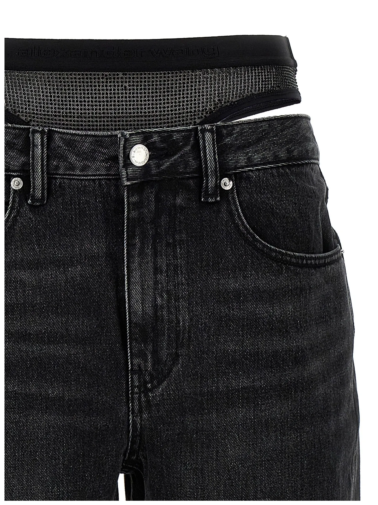 Slit Hem Prestyle Hotfix Mesh Undie Jeans Black sold by Wanan Luxury product image thumbnail 3
