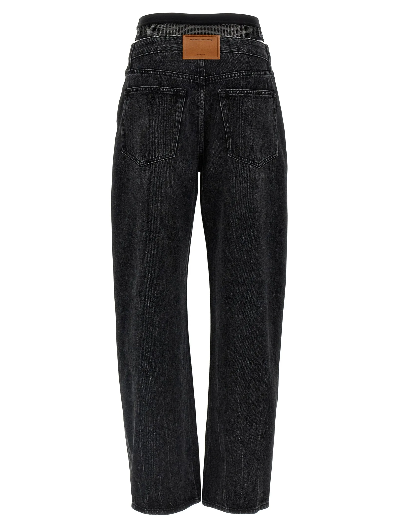 Slit Hem Prestyle Hotfix Mesh Undie Jeans Black sold by Wanan Luxury product image thumbnail 2