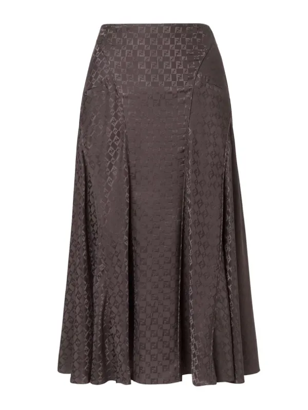 Ff Silk Skirt made by Fendi