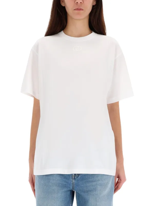 T-Shirt With Logo Embroidery made by Gucci