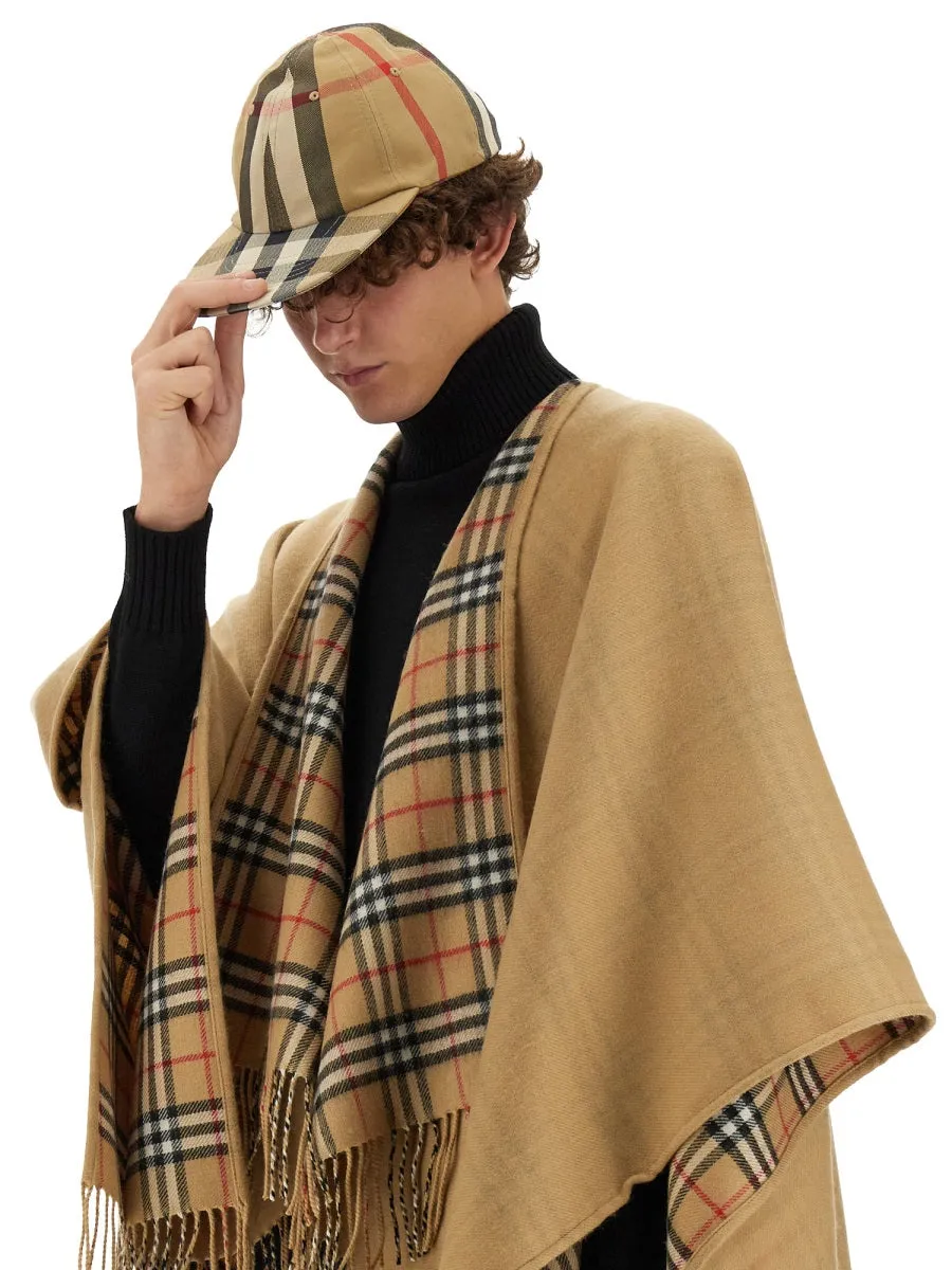 Reversible Check Wool Cape sold by Wanan Luxury product image thumbnail 4