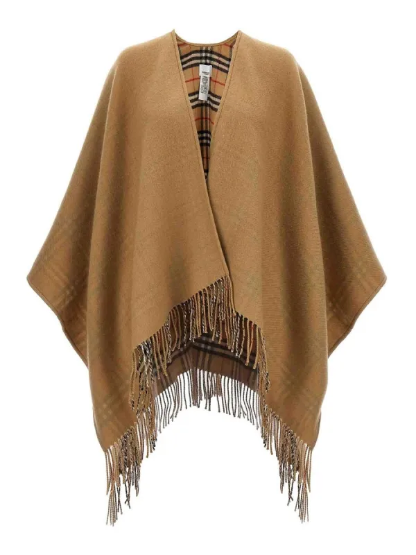 Reversible Check Wool Cape made by Burberry