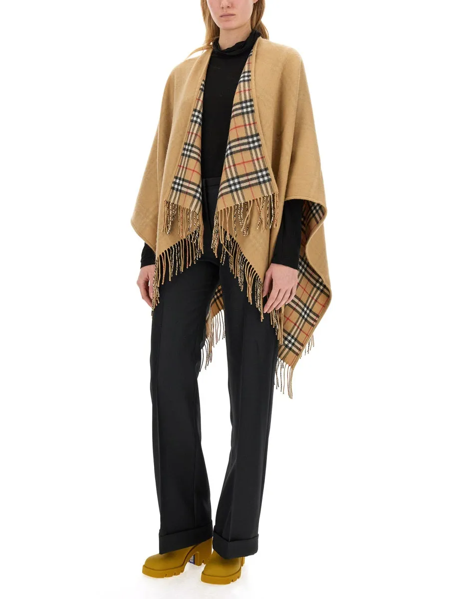 Reversible Check Wool Cape sold by Wanan Luxury product image thumbnail 2