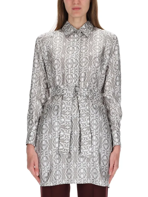 Printed Silk Chemisier Dress made by MaxMara