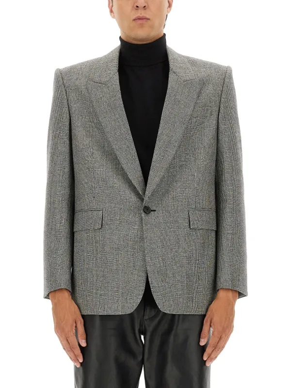Single-Breasted Wool Flannel Jacket made by Yves Saint Laurent