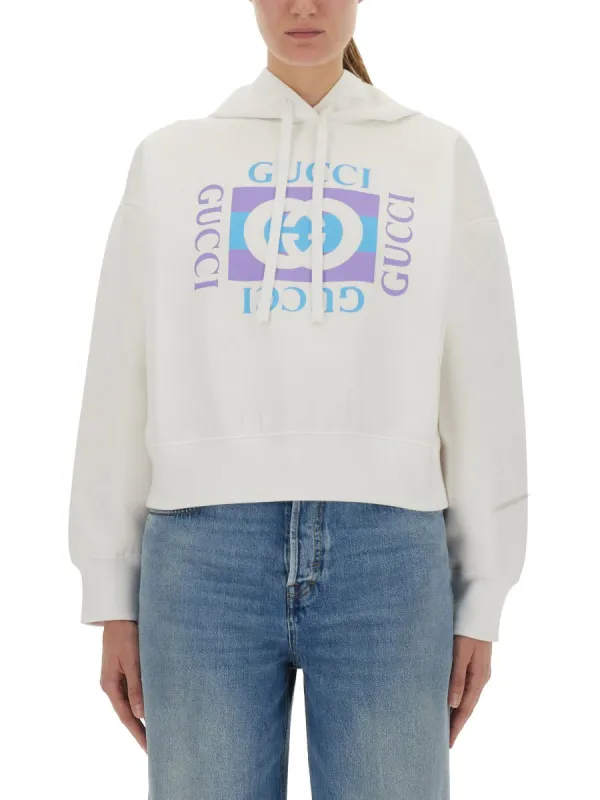 Printed Cotton Hoodie made by Gucci