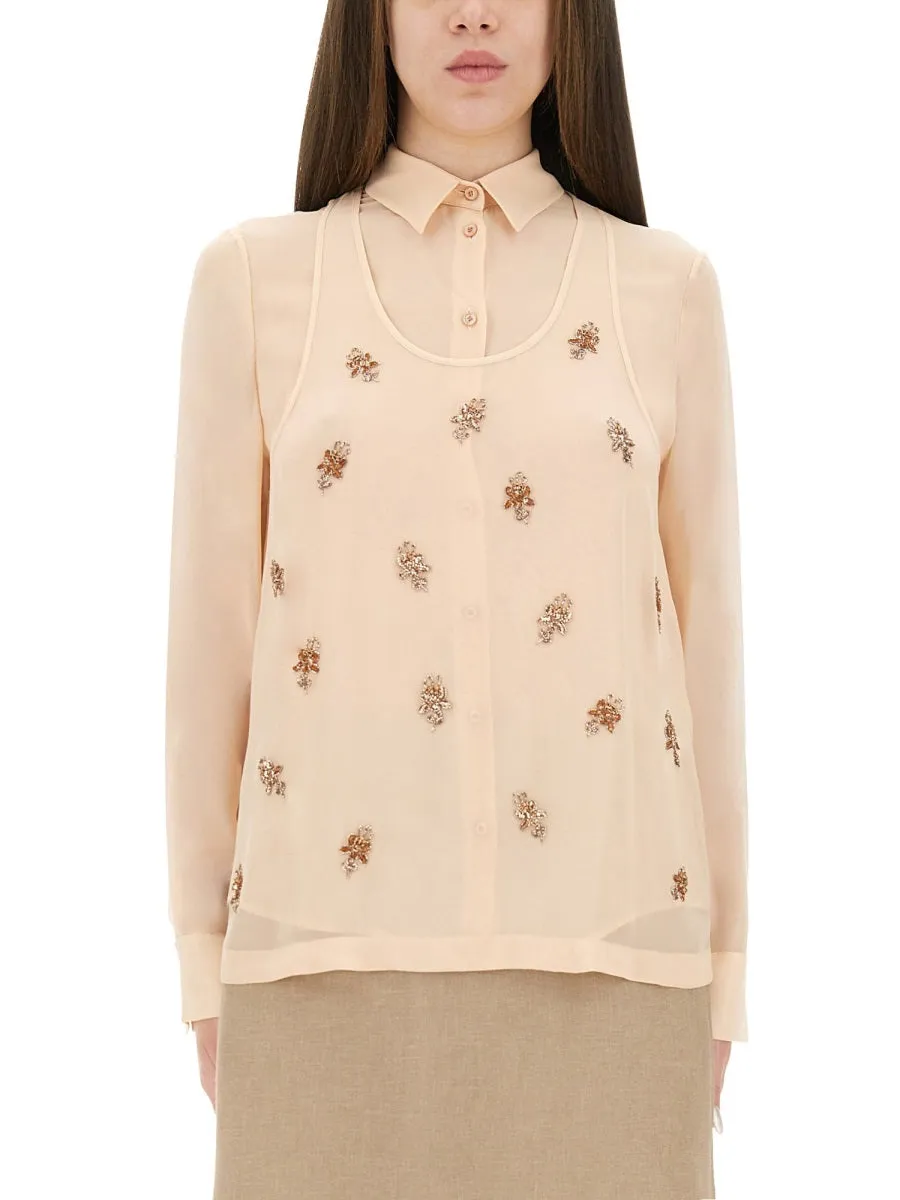 Embroidered Georgette Top sold by Wanan Luxury