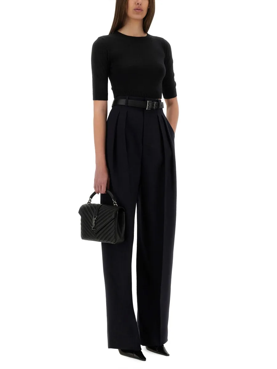 Wide-Leg Pants In Grain De Poudre sold by Wanan Luxury product image thumbnail 2