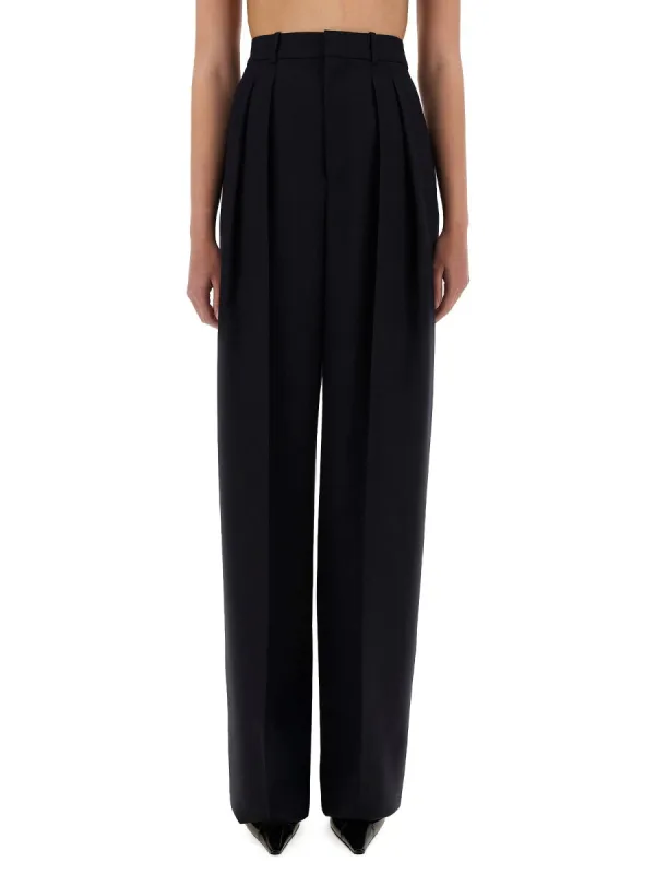 Wide-Leg Pants In Grain De Poudre made by Yves Saint Laurent