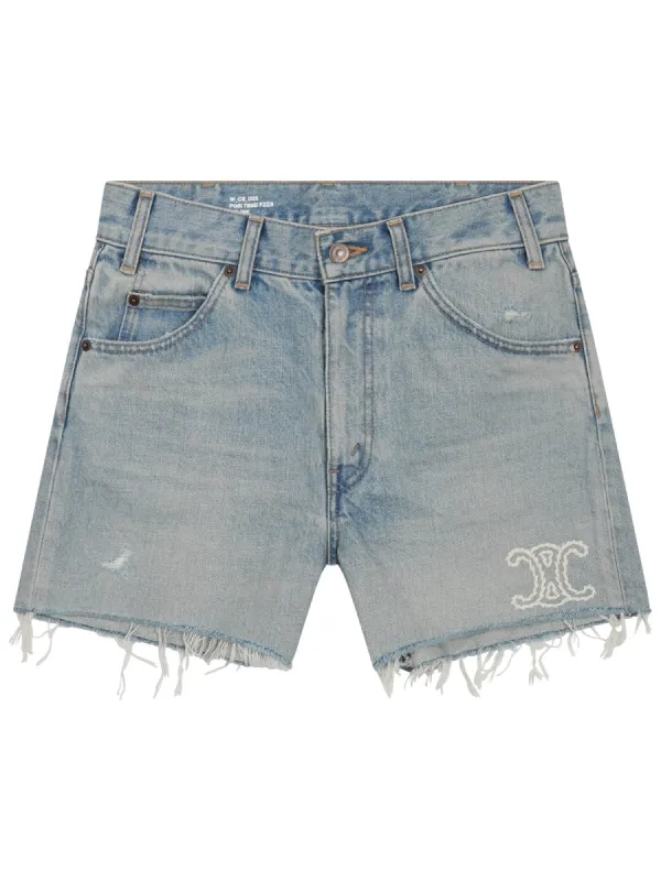 Shorts With Logo Embroidery made by Celine