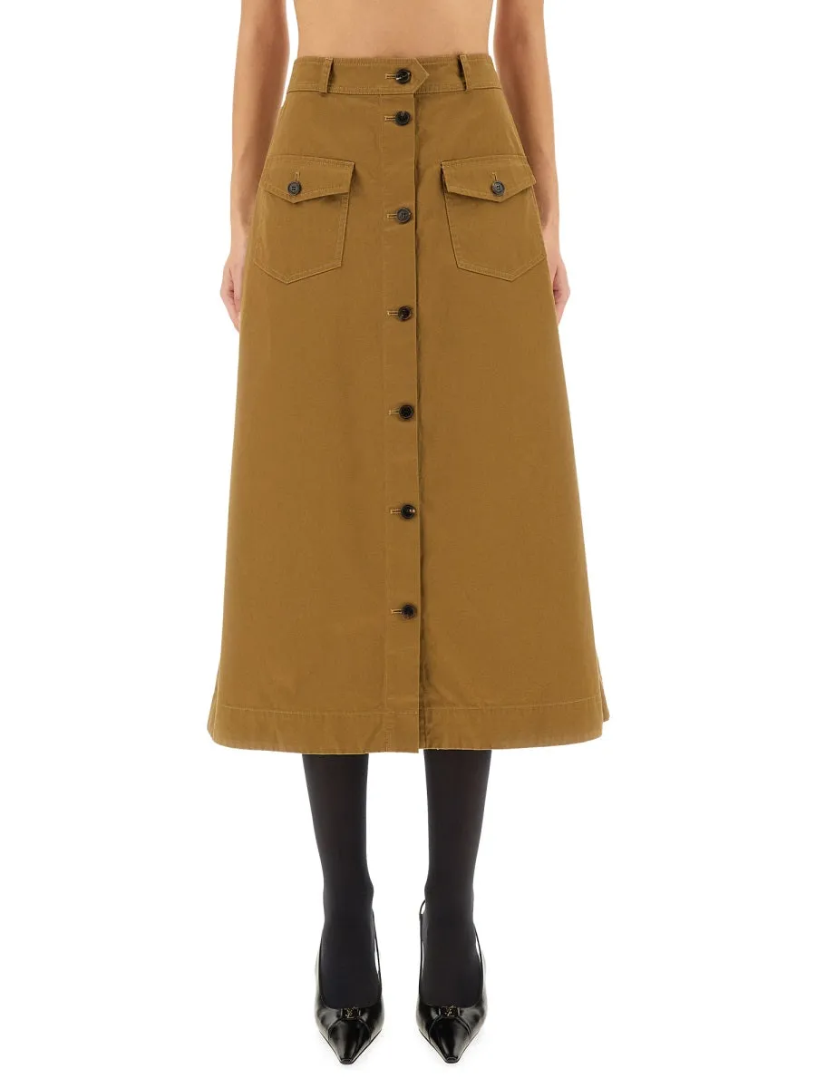 Midi Skirt With Buttons sold by Wanan Luxury
