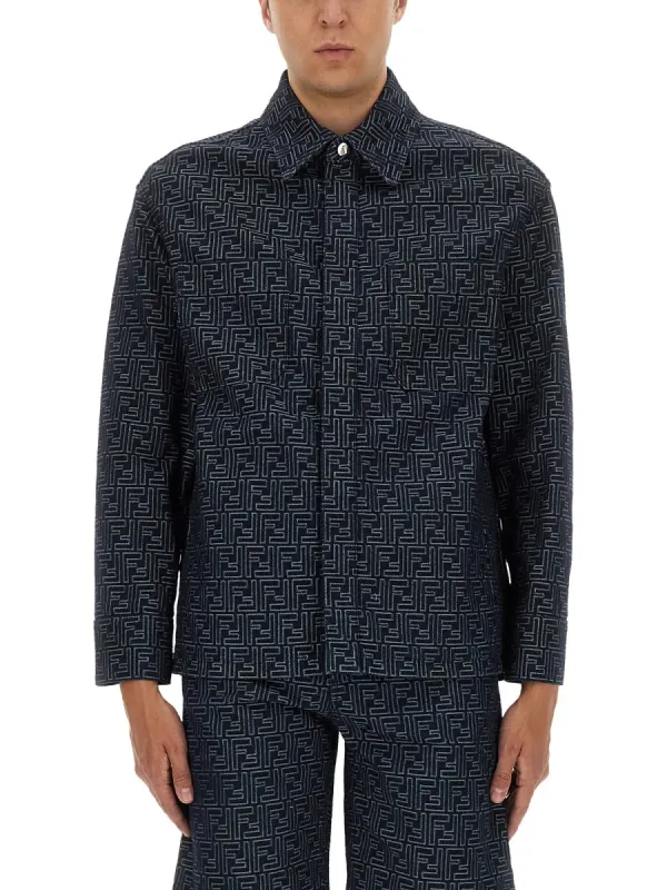 Ff Jacquard Denim Shirt made by Fendi