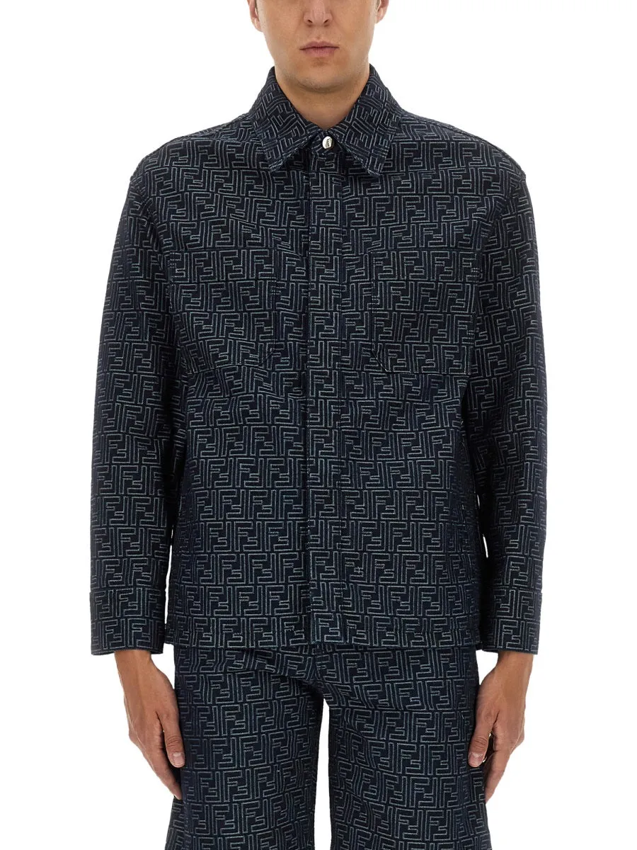 Ff Jacquard Denim Shirt sold by Wanan Luxury