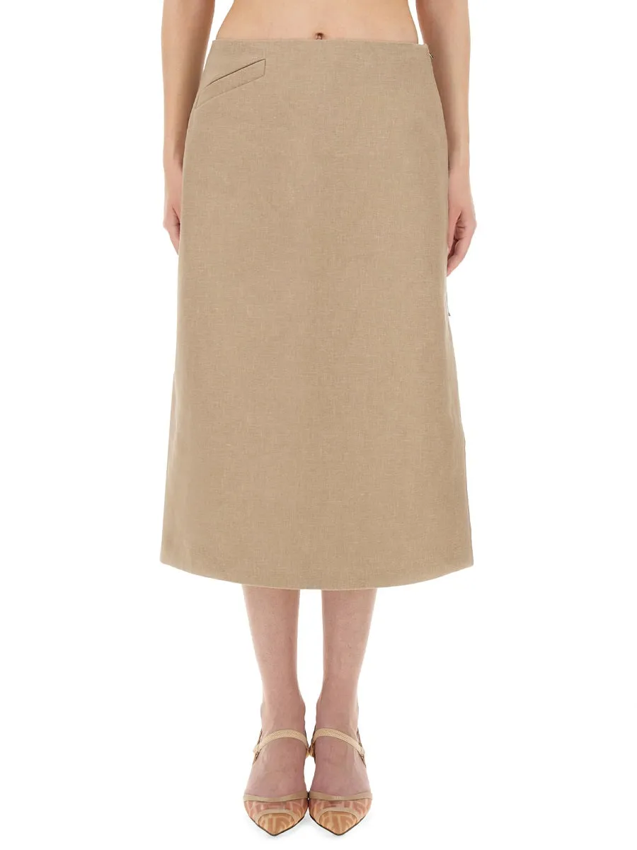 Waxed Linen Skirt sold by Wanan Luxury