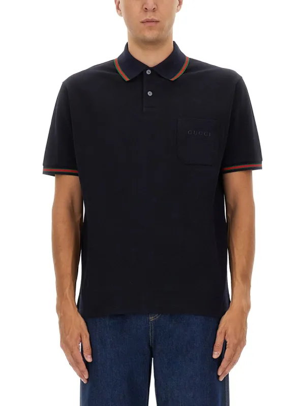Embroidered Polo Shirt made by Gucci