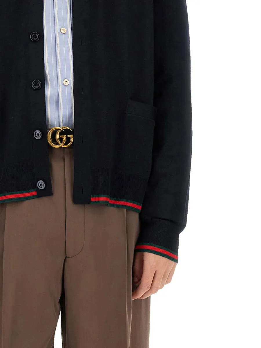 Knitted Wool Cardigan With Web Pattern sold by Wanan Luxury product image thumbnail 4