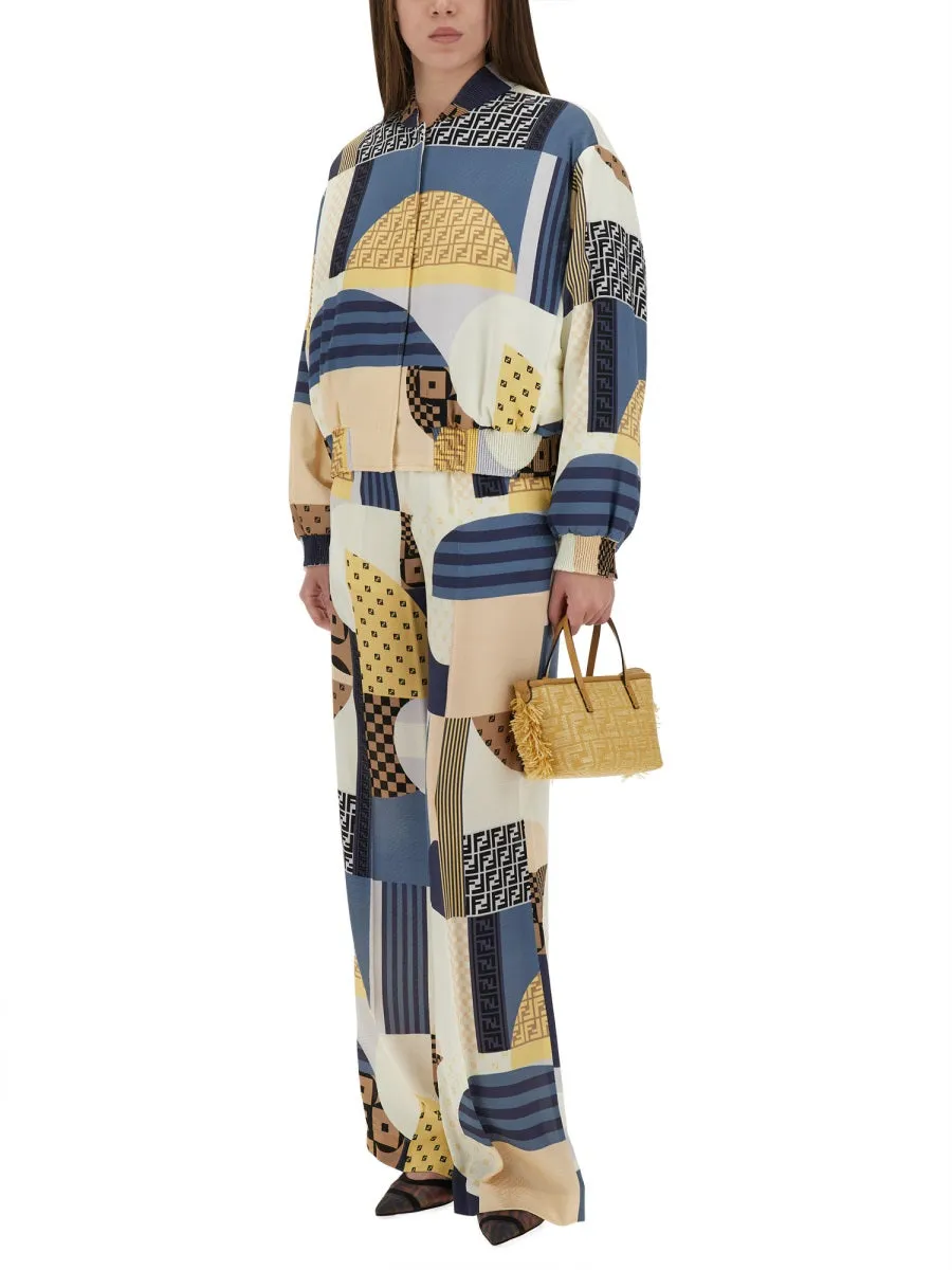 Patchwork Print Silk Pants sold by Wanan Luxury product image thumbnail 2