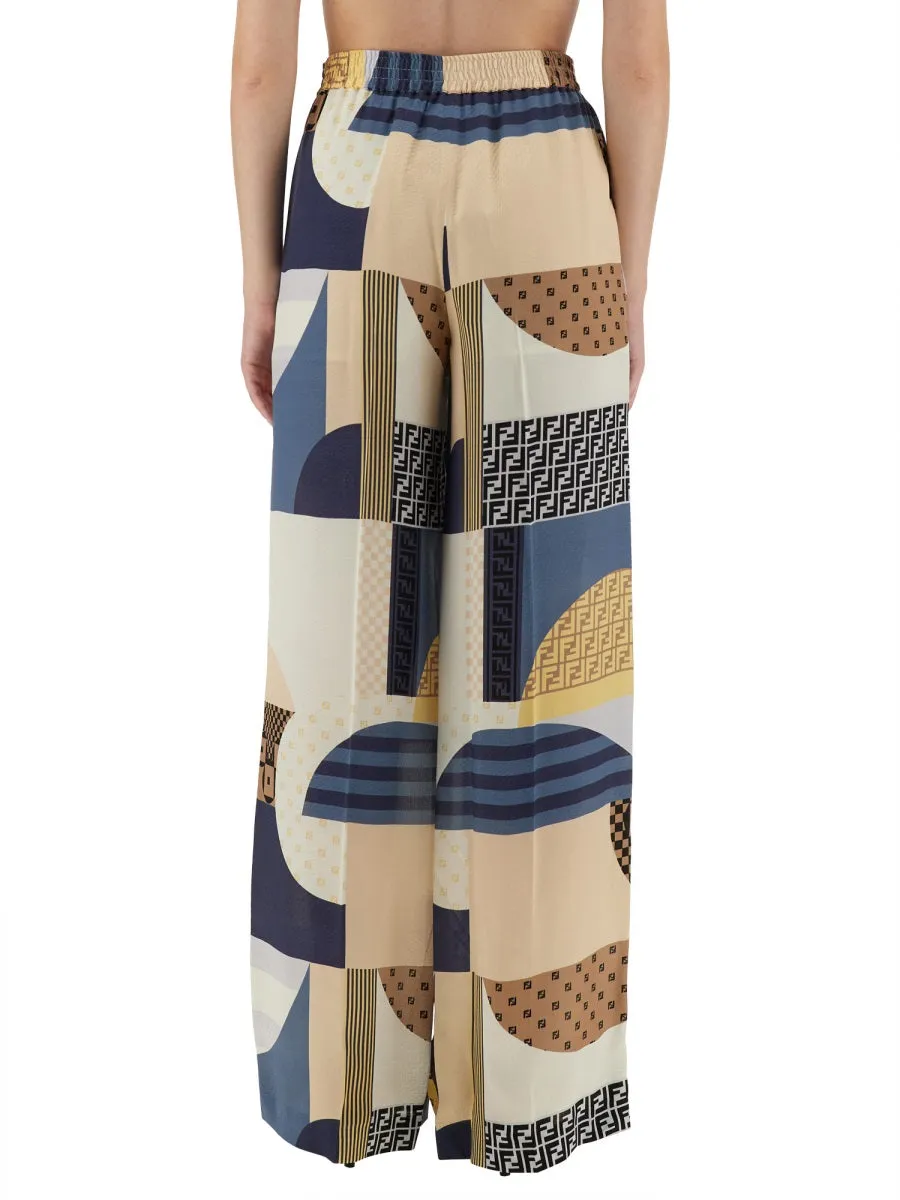 Patchwork Print Silk Pants sold by Wanan Luxury product image thumbnail 3