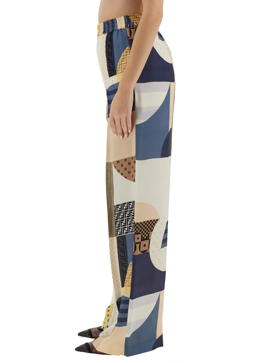 Patchwork Print Silk Pants sold by Wanan Luxury product image thumbnail 4