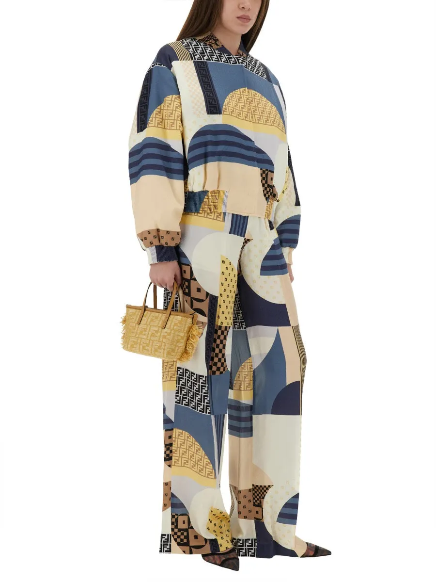 Silk Bomber Jacket With Patchwork Print sold by Wanan Luxury product image thumbnail 2