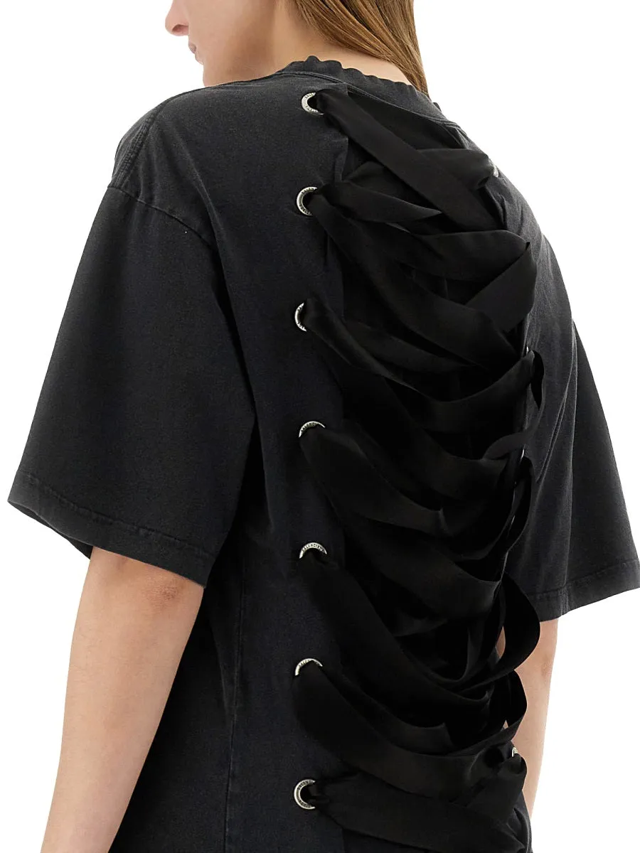 "Lace-Up" T-Shirt sold by Wanan Luxury product image thumbnail 4